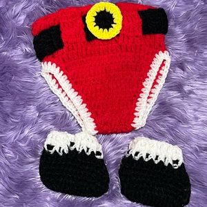 Santa Newborn Diaper Cover Photography Outfit